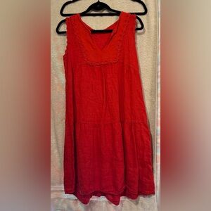 Orange/Red Sleeveless Dress